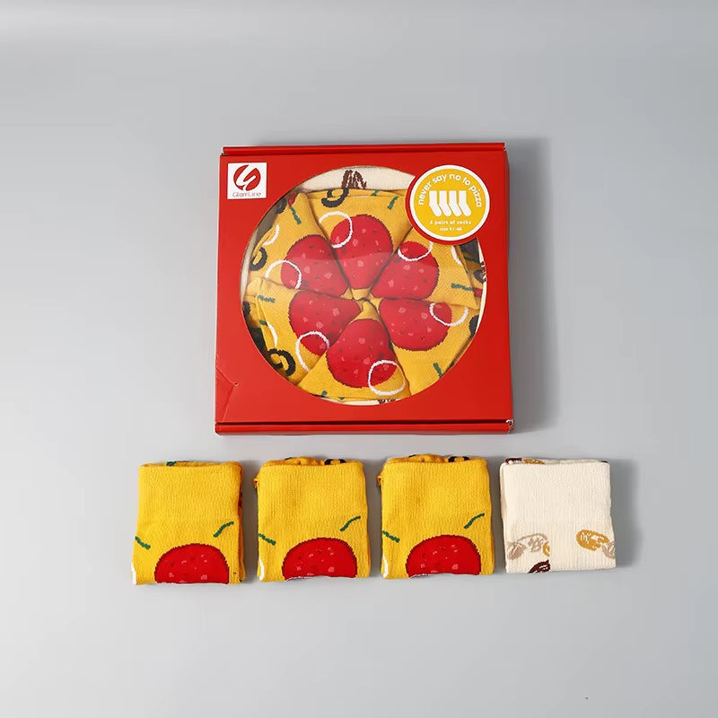 3/4/5 Pairs of Sushi Pizza Burger Socks Gift Box, Christmas Socks Gift Box, Birthday Gift Box, Holiday Creative Gift Box