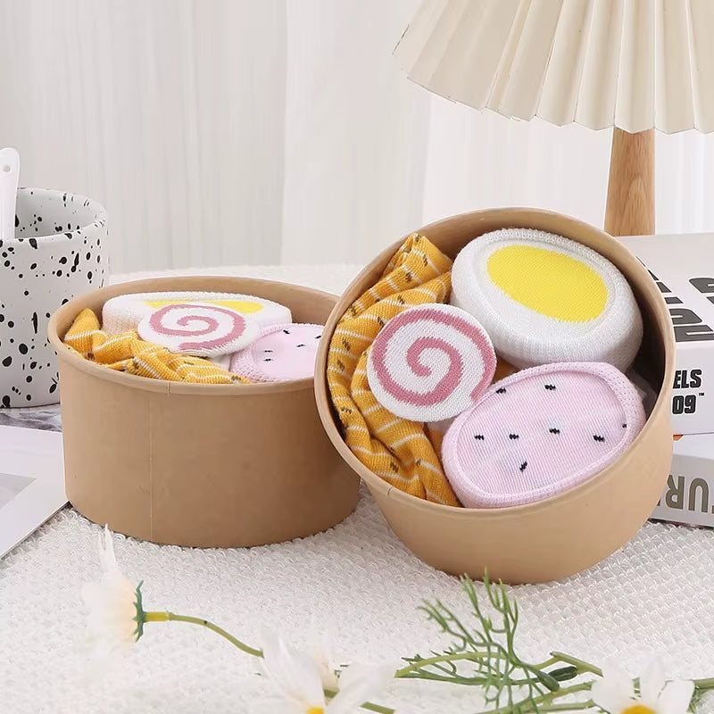 3/4/5 Pairs of Sushi Pizza Burger Socks Gift Box, Christmas Socks Gift Box, Birthday Gift Box, Holiday Creative Gift Box