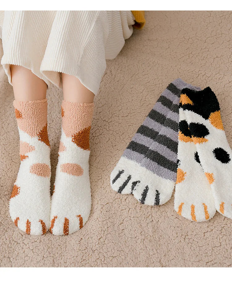 Cat paw socks colour range