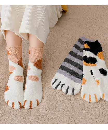 Cat paw socks colour range