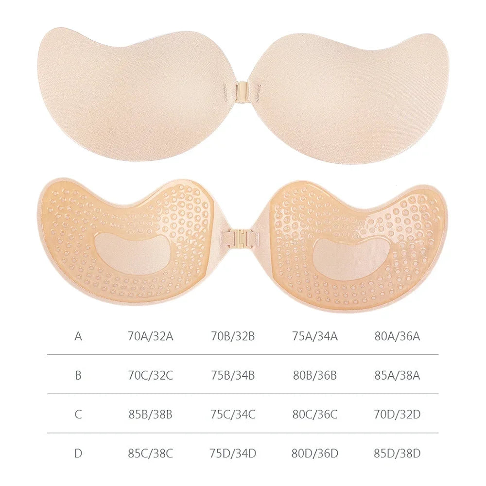 Invisible adhesive bra in Black