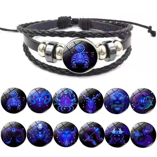 Zodiac glow bracelet with constellation charm