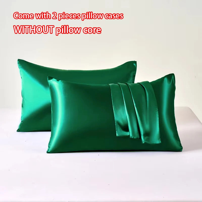 2Pcs Satin Pillowcase for Skin and Hair, Satin Pillow Cases Set of 2 Soft Breathable Smooth Cooling Pillow Covers for Sleeping