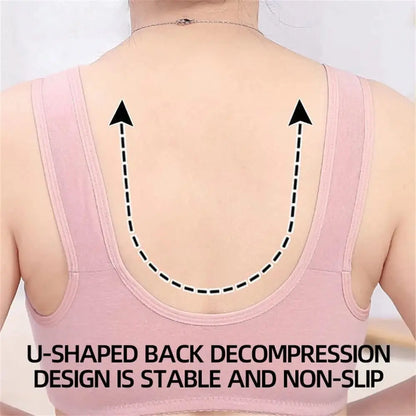 Charm Daisy Bras Front Snaps Women Wireless Brassiere Front Button Closure Underwear Support Bra Comfortable Sport Bra plus Size