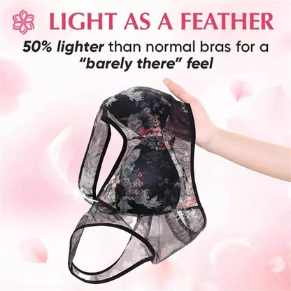 Women Ice Silk Lace Cooling Comfort Bra Buttonless Sexy Push up Bra Seamless Bra Wireless Bralette Underwear Large Size Brasier